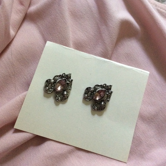 Pink Modern Goth Earrings - Picture 1 of 5